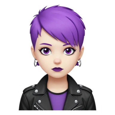 Cool Punk with Short Purple Hair sticker