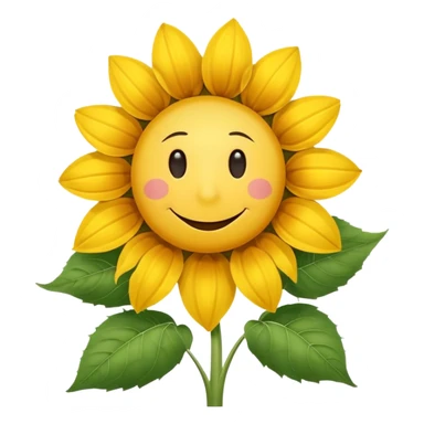 make a sunflower with a white disc in the middle with a smiley face, make it have 6 yellow petals and remove the cheeks nose and eyebrows sticker