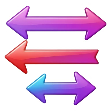 color gradient between red and purple glitter arrow right sticker