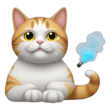 cat with a vape sticker