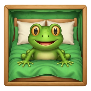 Frog in bed with frame sticker