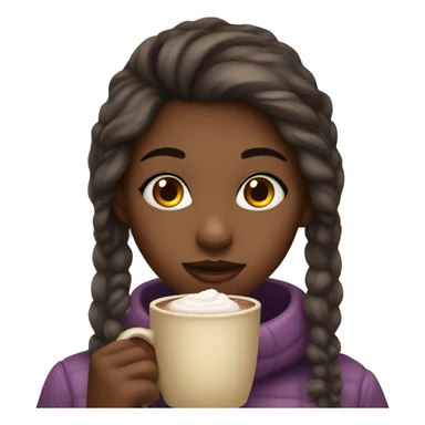 girl drinking hot chocolate  sticker