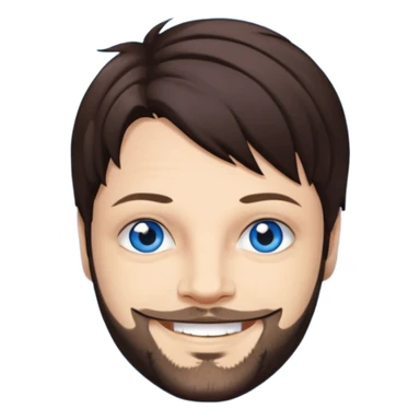 Bam Margera with dark brown hair, blue eyes sticker