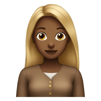 Dark blond girl with brown horse sticker