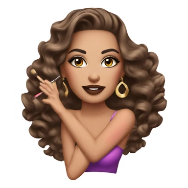 maquilladora con brochas de maquillaje hermosa y glamour sticker