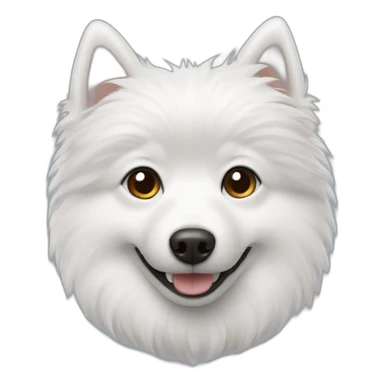 Black Little White spitz head sticker