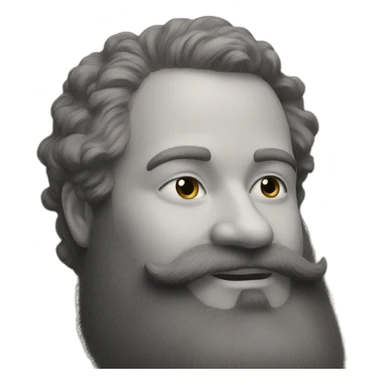 Shiloutte of a beard man, painted only with pencil sticker