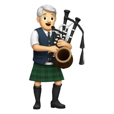 grayhair man playing bagpipes sticker