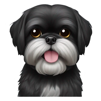 Black shih tzu. With over bite  sticker