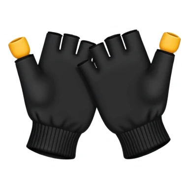 A pair of Black fingerless cotton gloves sticker