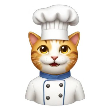 Smiling cat wearing chefs hat sticker