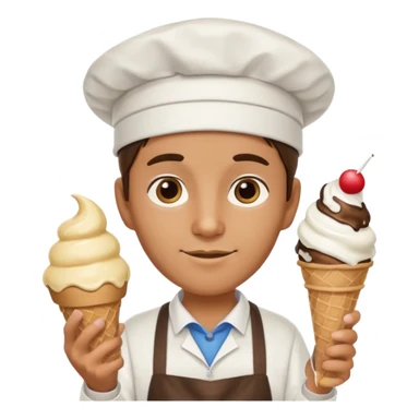 hat wearing ice cream vendor sticker