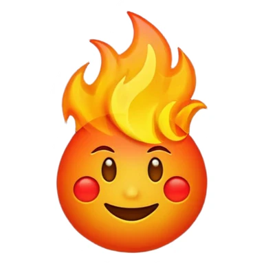 fire emoji in iphone style sticker