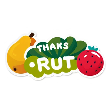 Thanks ya fruit sticker