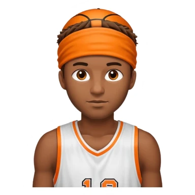 Basketball guy with orange headband sticker