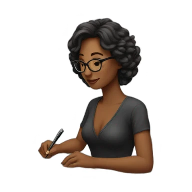 woman writer writing a book sticker