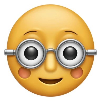 Front view monocle emoji, fully visible and centered.
Apple iOS emoji–style with smooth, rounded, slightly inflated shapes.
Soft 3D emoji look with gentle depth and polished finish.
Lens is solid white, flat, no transparency or gradient.
Clean isolated object, no background, PNG cut-out style. sticker