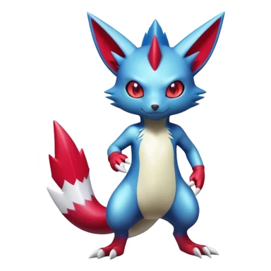 Cool Shiny Colorful Digimon-Sneasel-Zangoose-hybrid full body sticker
