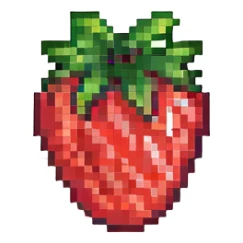 strawberry pixel art sticker