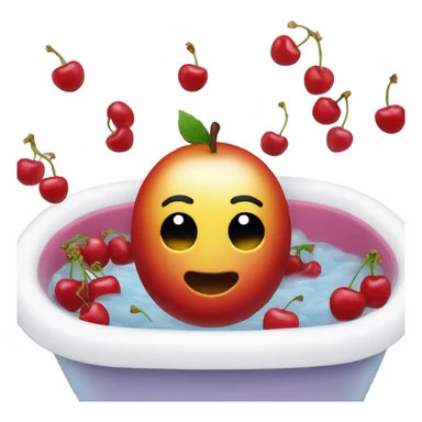 cherries in a bathtub  sticker