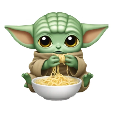 baby yoda eat noodle sticker