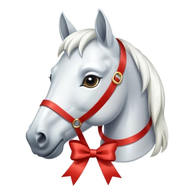 white horse’s face with winning thing sticker