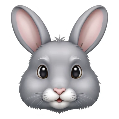 gray dark rabbit with flop ears sticker