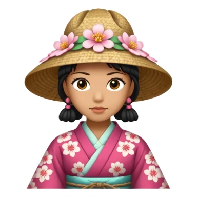 Samurais in Hat, Lone samurai in hat, blossom dress sticker
