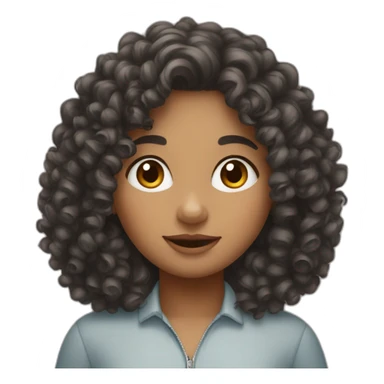 Girl-curly hair-mole sticker