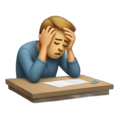 Exhausted by deadlines. sticker