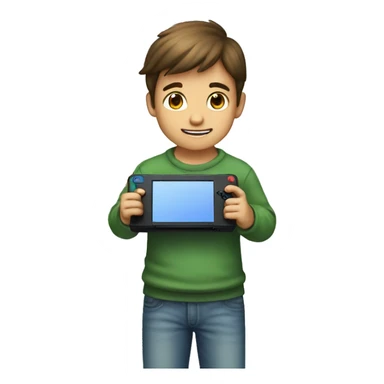 boy playing nintendo ds sticker