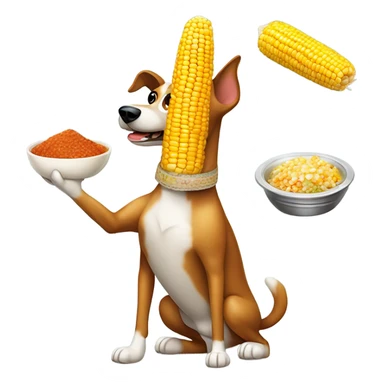 A dog cooking mexican corn  sticker