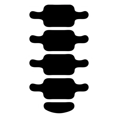 solid filled human spine icon, simple and bold, X-ray inspired sticker