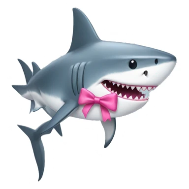 Shark with pink bow sticker