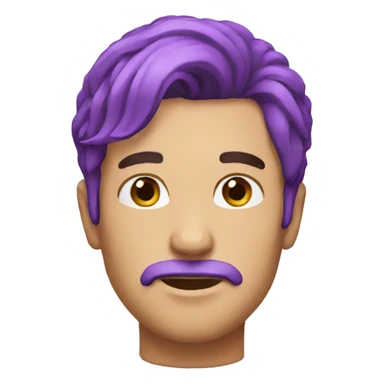 men whit hair violet sticker
