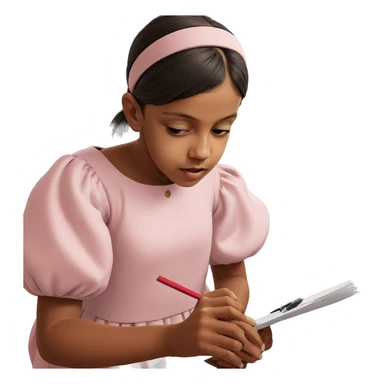 serene girl in dress sketch sticker