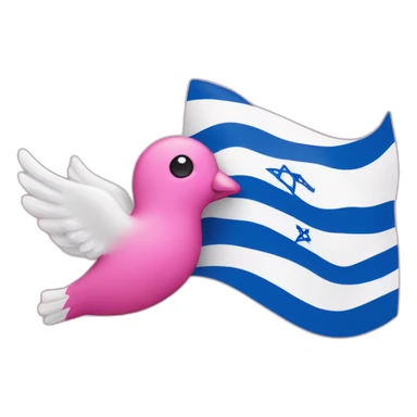 Israel flag and pink dove of peace sticker