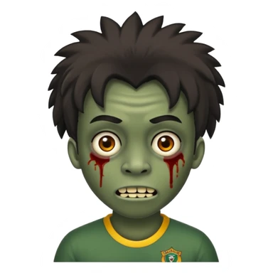 Faça um jovem zombie, com o cabelo de índio com a franja reta sticker