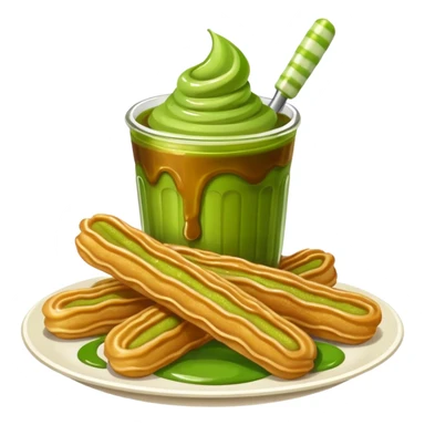 churros and matcha sauce sticker