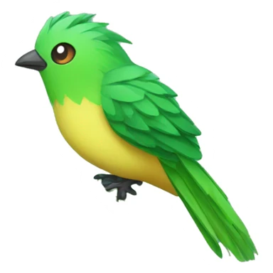 Colorful Legendary Green Jungle Grass Tree Bird Fakemon sticker