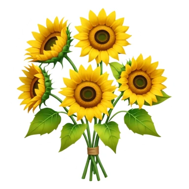 bouquet of 5 sunflower sticker