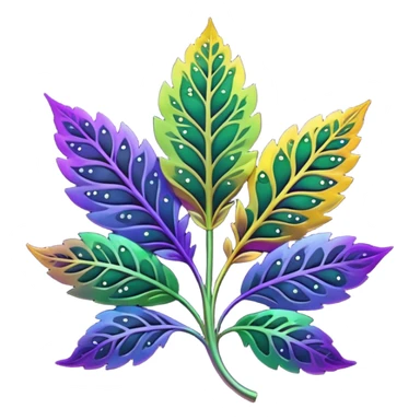 dark rainbow filigree design, leaf shapes, flower shapes, nature shapes, toxic nature, toxic plants sticker