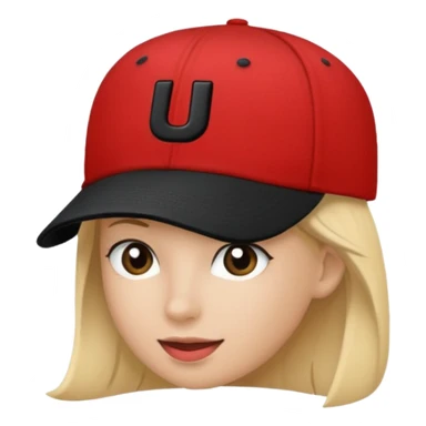 I need this emoji 🧢 changed to red with a black U on it  sticker
