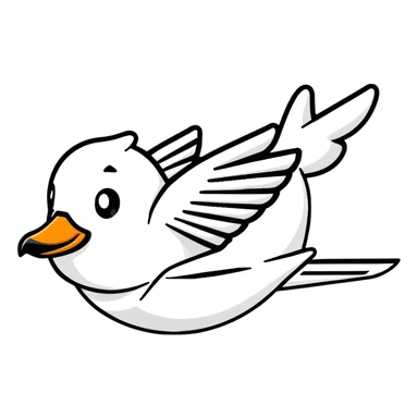 goose shaped like an airplane, airplane with goose features sticker