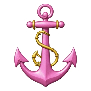glitter pink and yellow anchor sticker