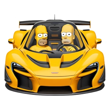 Homer Simpson dans une McLaren senna sticker