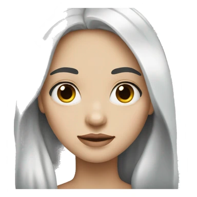 Woman who has white skin and half black hair and half White hair long hair sticker