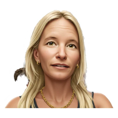 realistic blonde hair with necklace sticker