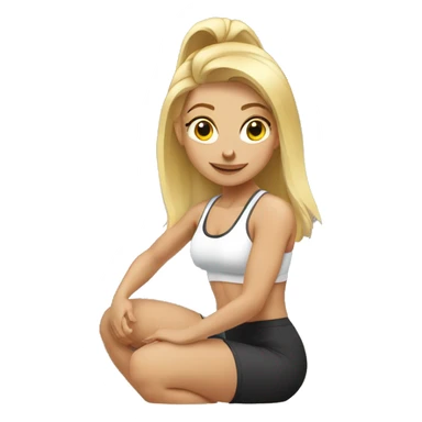 Blonde girl squat gym sticker