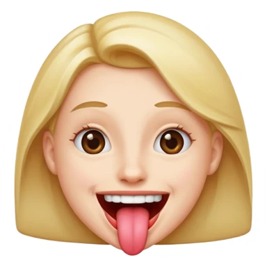 Very happy emoji with tounge out sticker